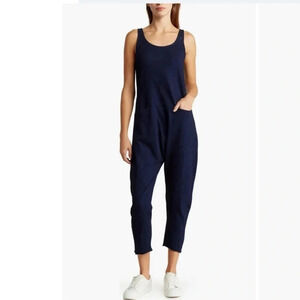 AG Adriano Goldschmied Abyl Sleeveless Overalls Jumpsuit in Navy Blue Size S